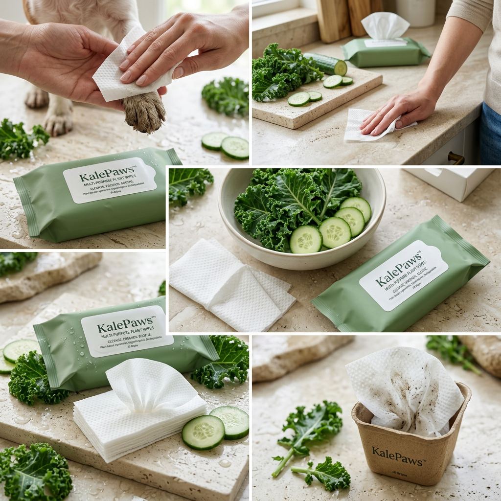 🥬 KalePaws™ Eco-Plant Multi-Purpose Pet Wipes